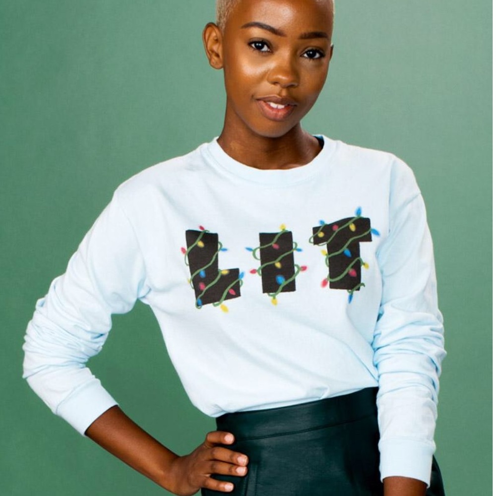 CHRISTMAS LIT LONG SLEEVE TEE